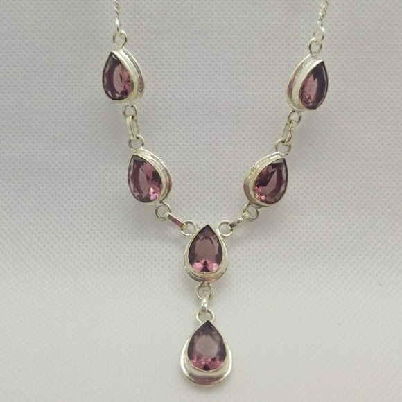 Jewelry - Pink amethyst 925 Sterling necklace